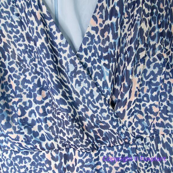 Eliza J Leopard Print Faux Wrap Dress in Blue Lyst plus size 20W - Picture 6 of 15